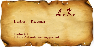 Later Kozma névjegykártya